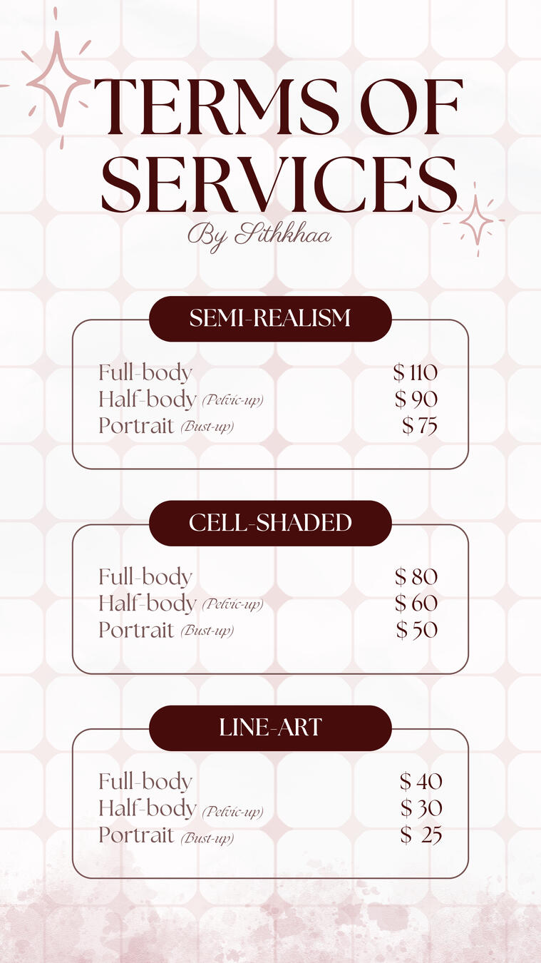 Note: These are base prices. Character design fees may apply.